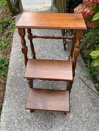 Tavolino scaletta biblioteca legno vintage