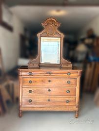 Comò cassettone con specchiera fine ‘800