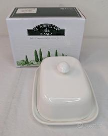 burriera con coperchio La Porcellana bianca