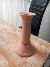 Raro Portacandela Vintage Rosa Malva - Ceramica
