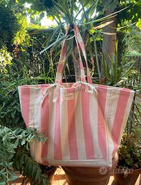 Sezane X Vanity Fair Borsa Tote Bag In Cotone Rosa