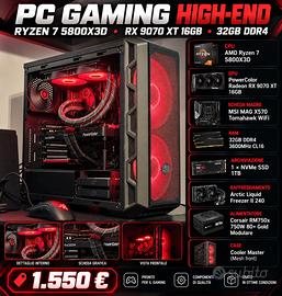 🔥 PC GAMING HIGH-END – 5800X3D + RX 9070 XT + 32G