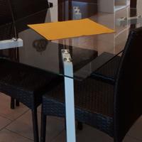 tavolo vetro gambe metallo bianco