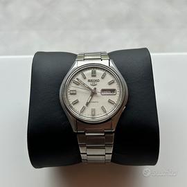 seiko 5 vintage automatico bianco/silver 6309-8230