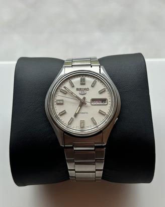 seiko 5 vintage automatico bianco/silver 6309-8230