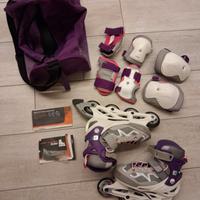 Roller reg. 32-35 + protezioni + sacca - bambina 