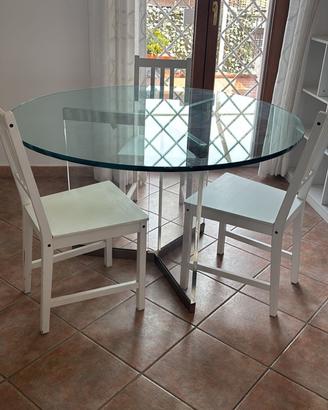 Tavolo da pranzo in vetro rotondo 125cm