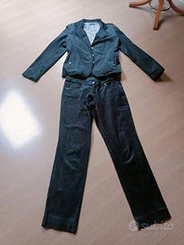 giacca e pantalone velluto nero 