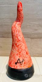 Corno portafortuna artigianale in ceramica