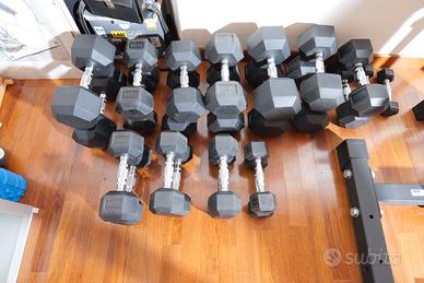 Manubri palestra hex dumbell set completo