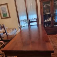 Tavolo fratino in legno antico intarsiato 