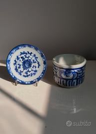 vaso in porcellana cinese con piattino 