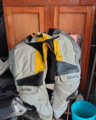 tuta moto pelle divisibile