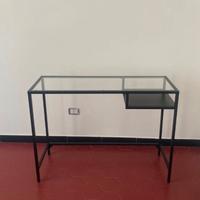Scrivania Ikea vetro e ferro battuto