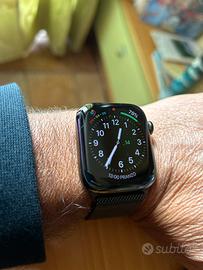 Apple watch serie 7 45mm acciaio maglia milanese