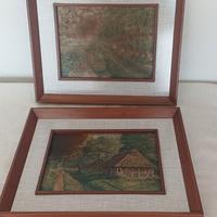 2 quadretti stile rustico su legno