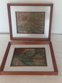 2 quadretti stile rustico su legno