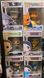 Funko pop mortal kombat, pokemon e rick e morty