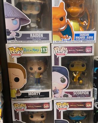 Funko pop mortal kombat, pokemon e rick e morty