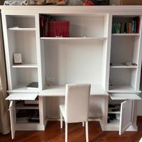 SCRIVANIA E LIBRERIA IN LEGNO MASSELLO