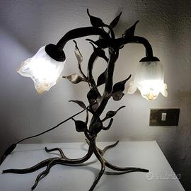 lampada artistica in ferro battuto 