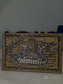 Quadretto artigianale due cigni