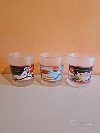 Set 3 Bicchieri Coca-Cola Vintage in Vetro Satinat