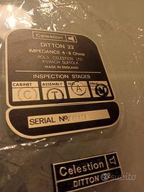 Set targhette Celestion Ditton 22 