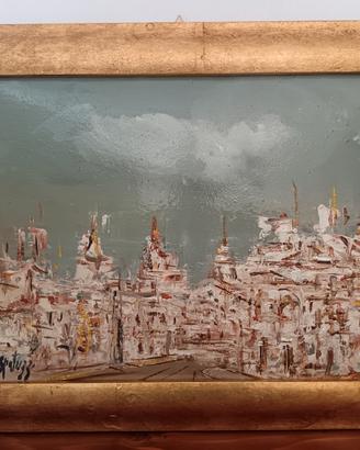 Michele Spatuzzi dipinto olio su cartoncino 
