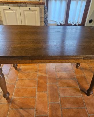 4 sedie , tavolo legno massello rovere allungabile