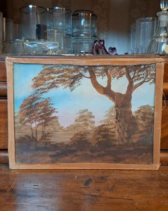 Coppia di piccoli paesaggi d'epoca (29x21 cm)