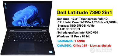 PC-Tablet Dell 13,3" FHD i5-8350u SSD 256GB+8GB