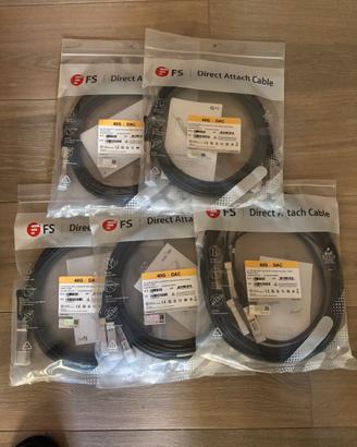 Lotto 5 cavi DAC FS 40G QSFP+ → 4x10G SFP+ breakou