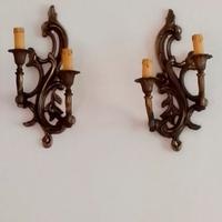 Coppia delle lampade da muro in bronzo
dorato degl