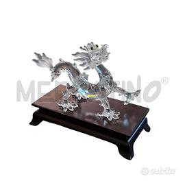 DRAGONE SWAROVSKI CON BASE IN LEGNO