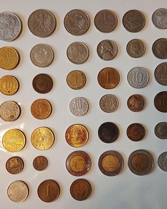 Monete estere 1980 - 1990 e collezione francobolli