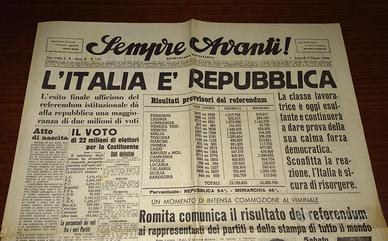 GIORNALE 1946: REFERENDUM L’ITALIA E’ REPUBBLICA