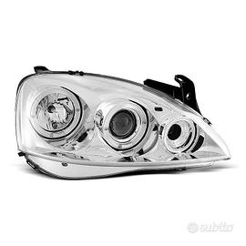 coppia fari angel eyes cromati per ope corsa c 