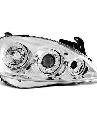 coppia fari angel eyes cromati per ope corsa c 