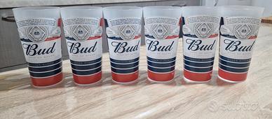 Bicchieri Budweiser in plastica 