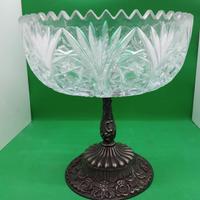 Porta frutta in cristallo lavorato 1960