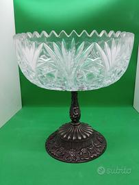 Porta frutta in cristallo lavorato 1960