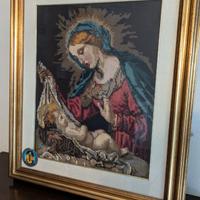 Cuadro Madonna con Bambino punto e croce