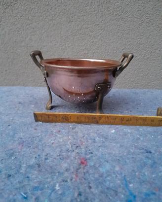 Pentolino scolafragole rame con manici ottone ø 15