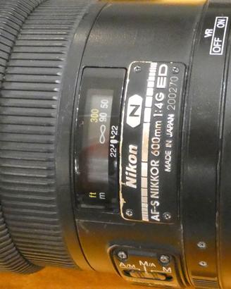 NIKON AF-S 600 4.0G ED N VR USATO