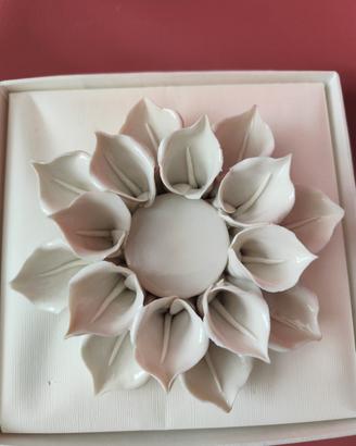 Portacandele fiore porcellana Emozioni NUOVO!