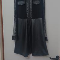 vestito in pizzo e ecopelle 