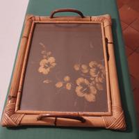 Vassoio vintage anni 70 in bambù