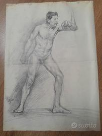Disegno antico nudo accademico