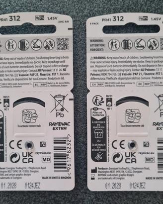 Rayovac Extra 312 pile apparecchi acustici